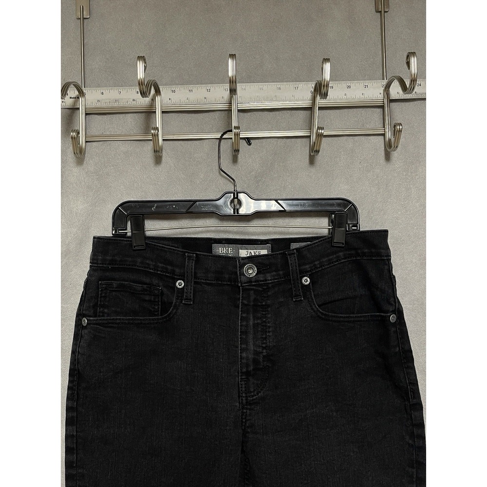 BKE Jeans Men 34x31 Black Dark Wash Jake Straight Preppy Buckle Stretch Preppy - Picture 1 of 11